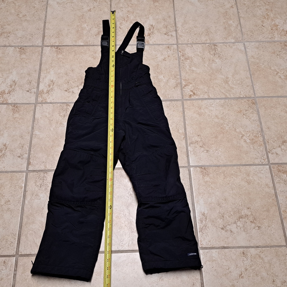 Lands' End Black Snow Bib Pants EUC Size 8 - Picture 9 of 16